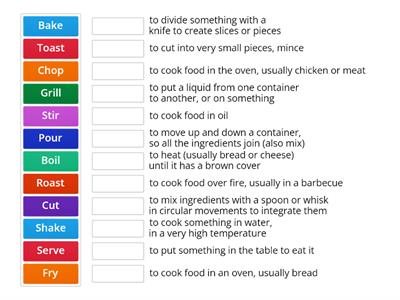 Cooking vocabulary