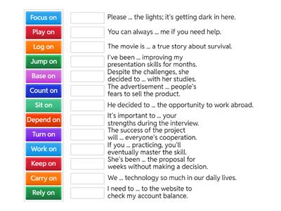 Compact First phrasal verbs with "ON"