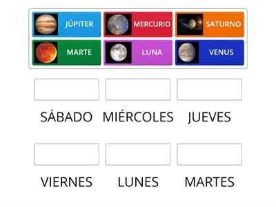 UNIVERSO Y DÍAS DE LA SEMANA