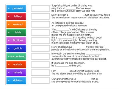 Vocabulary in Context Chapter 14