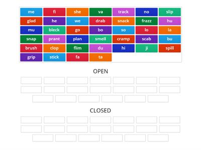 Open VS closed syllables