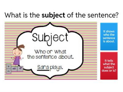 Subjects and predicates