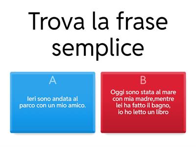 IMPARIAMO GIOCANDO: frase semplice e frase complessa