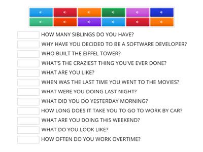 WH questions -Listening practice Part 1