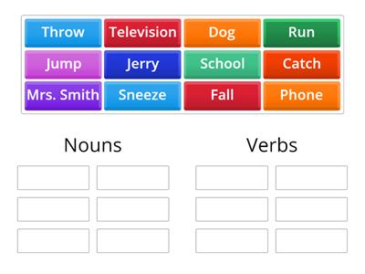 Identifying Nouns and Verbs 