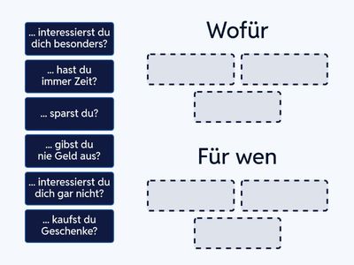 Wofür - Für wen Group sort