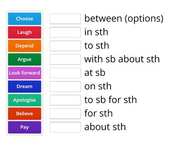 Dependent prepositions