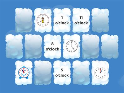 Telling time memory game