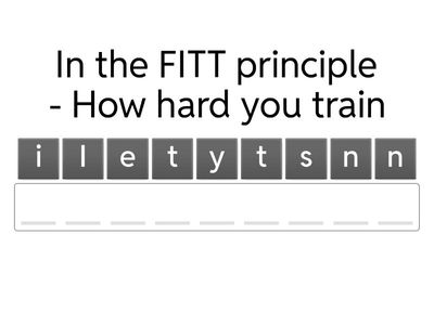 Principles of training - Anagram