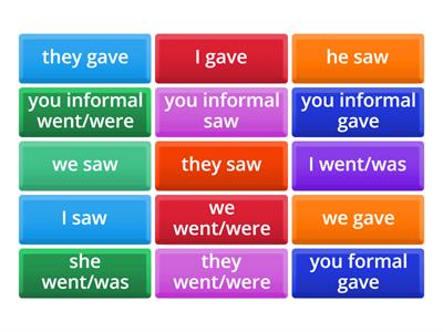 Preterite of ir, ser, dar and ver