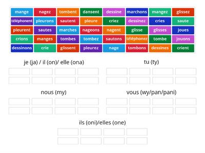 Verbes reguliers - conjugaison