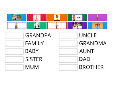 FAMILY MEMBERS Match up