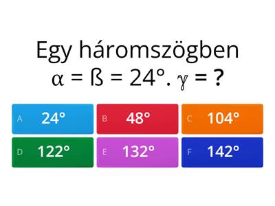 Szögszámítás háromszögekben vegyesen