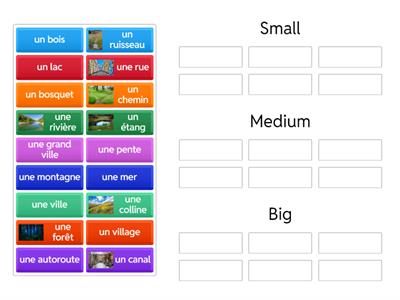 🇫🇷 Vocabulaire - different sizes of things!