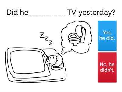 past tense with Did Questions : Did/didn't - simple past