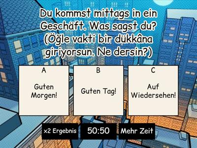 Welche Begrüßung oder Verabschiedung ist richtig? (TR)
