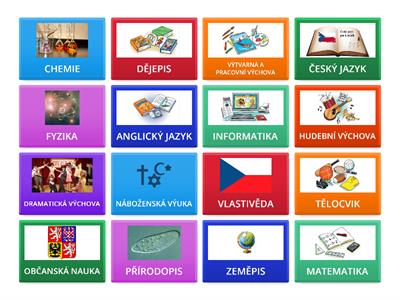 Bloggers 1 Unit 3 - Subjects (Czech & English) flip tiles