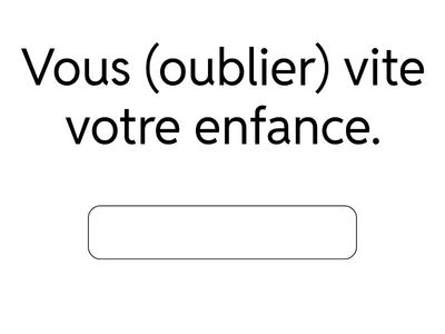 Le présent des verbes en -ER