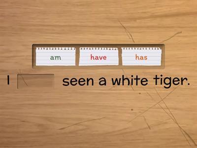 Present Perfect - missing word