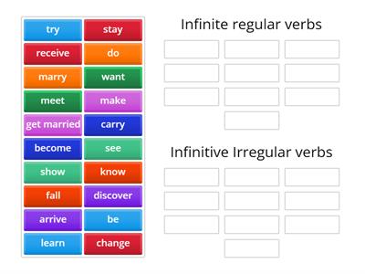 Regular verbs- Irregular verbs