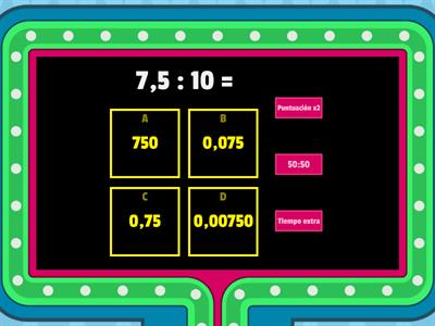 6toA :División y multiplicación de números decimales por multiplos de10