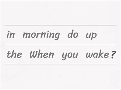 Present simple + daily routine - questions