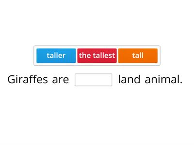 Adjectives - comparatives and superlatives