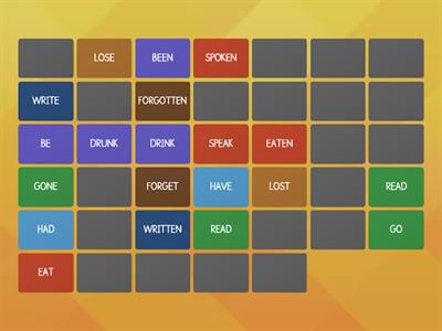 Verbs ( Past Participle -Memory game)