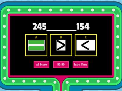 Greater than, Less than, or Equal to 