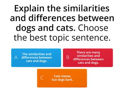 Choose your topic sentence!