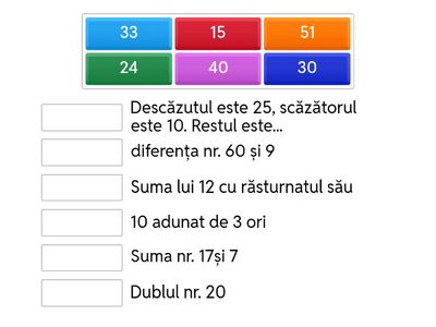 calcul mintal clasa II