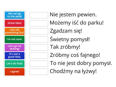 English Class A1 Unit 5 Suggestions