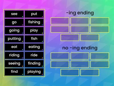 Edmark Level 1 -ing ending Group Sort