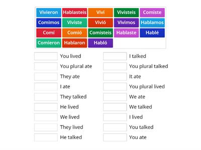 Preterite Regular Verb Practise 