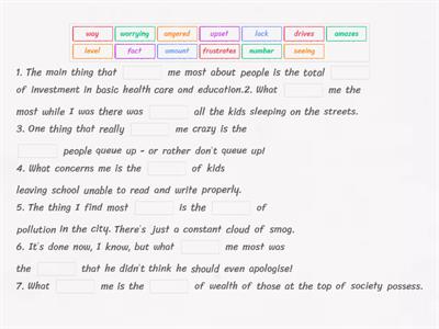 Outcomes C1 Cleft sentences