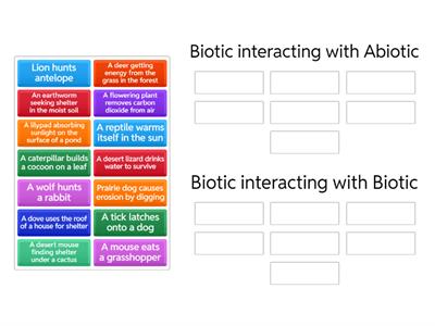 Biotic and Abiotic Interactions