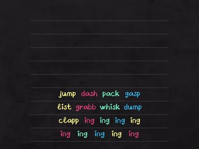 Suffix -ing Word Builder 