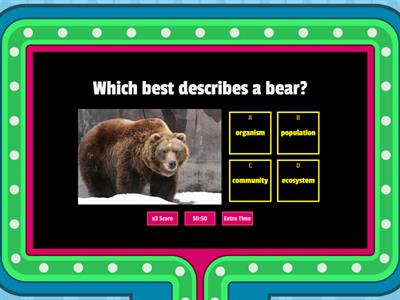 Organism, Population, Community, Ecosystem