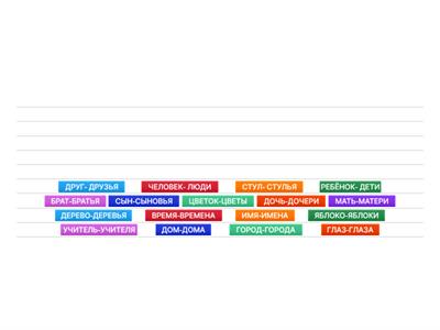 EXCEPTIONS  Plural  endings