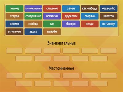 Разряды наречию по словообразованию (7 класс)