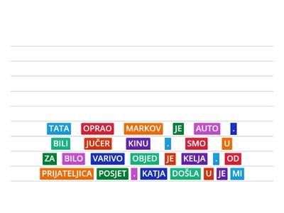 OD ZBRKANIH RIJEČI SLOŽI REČENICE I PREPIŠI IH U PISANKU.