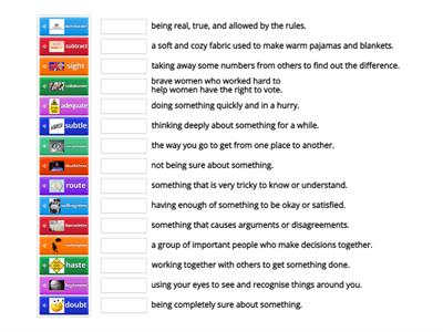 Vocabulary with t/ bt / te / tt / ght​ words