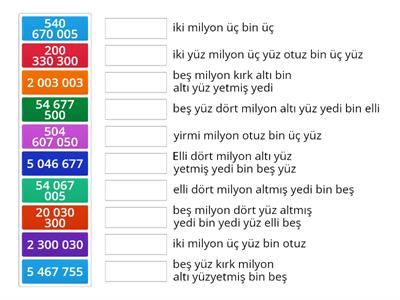 7,8,9 BASAMAKLI doğal sayıların okunuşu