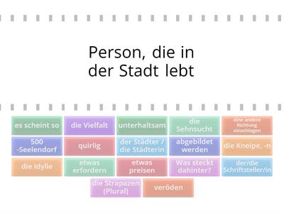 Stadt oder Land (B2+ Konversationskurs) - Neues Vokabular