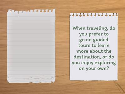 Traveling A1/A2 Speaking 