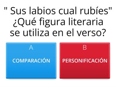  Figuras literarias "comparación "  "personificación" hipérbole - metáfora.