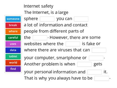 Internet safety. Пропущенное слово