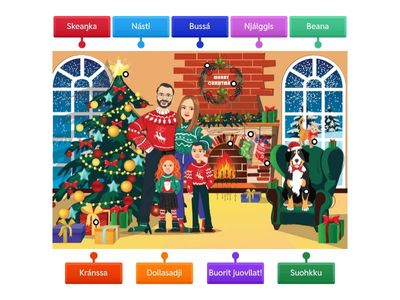 Nammat govvii juovlaáššiid  / nimeä kuvaan jouluasioita