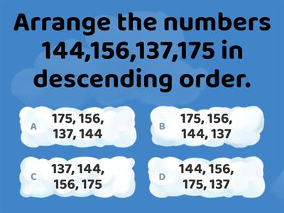 Wordwall_Numbers 100 to 200_Ordering of numbers