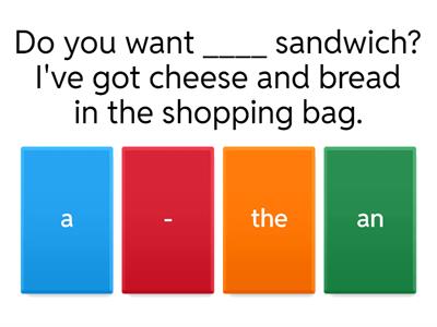 Articles: a/an, the, '-'